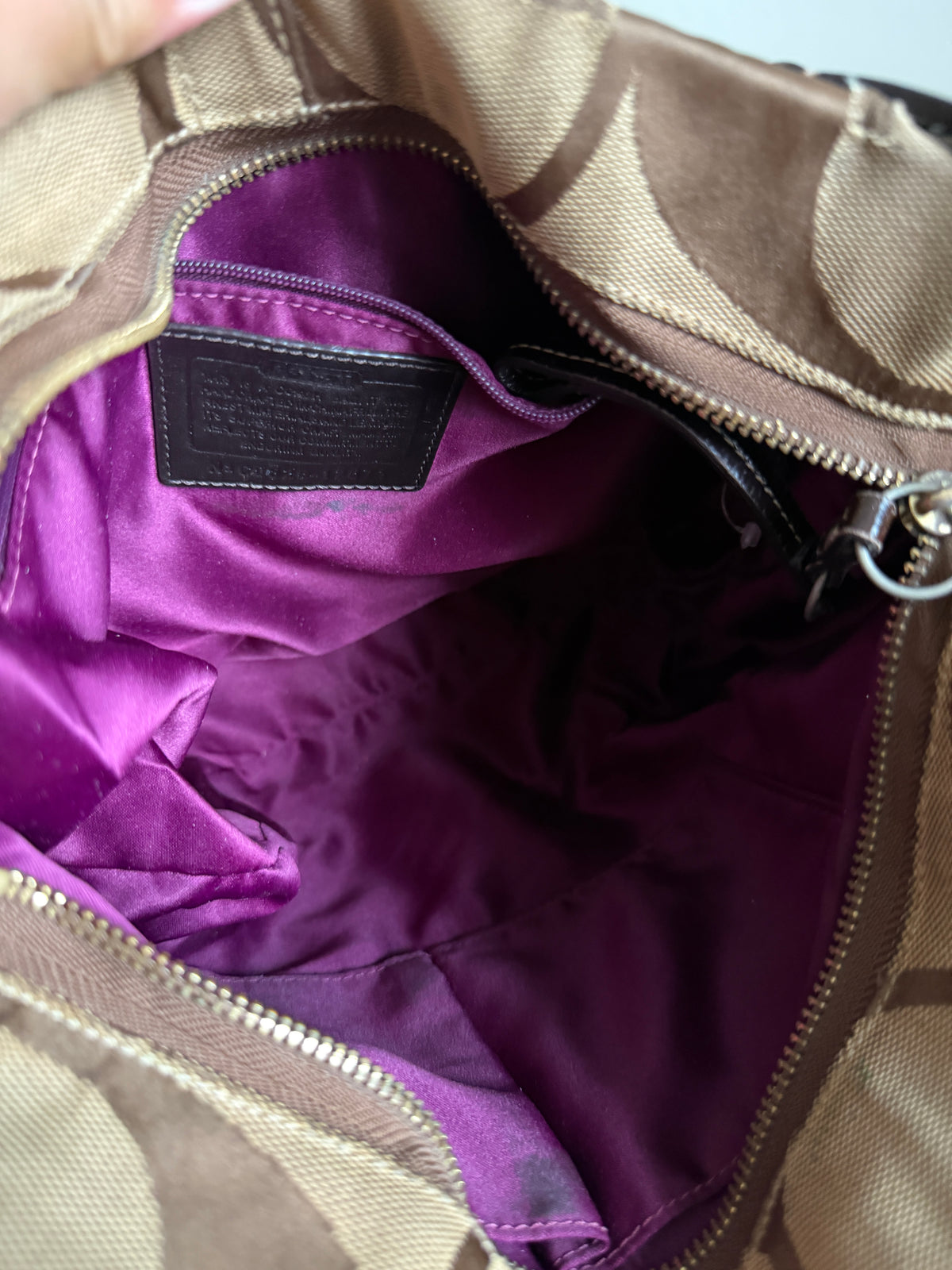 Coach Signature Canvas Carly Hobo Shoulder Bag