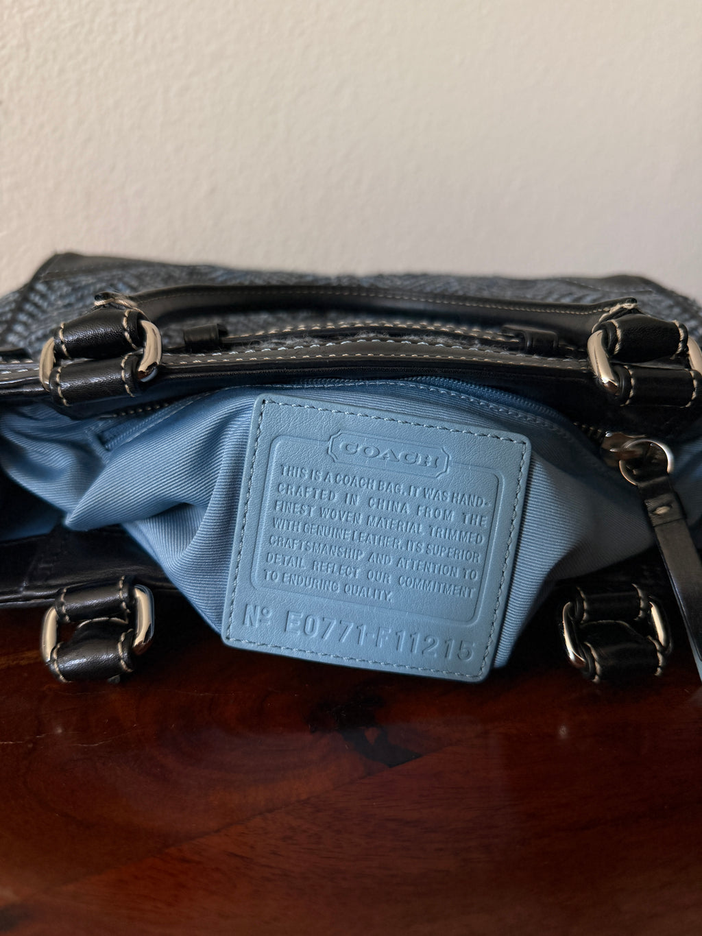 Coach Hampton Herringbone CarryAll Shoulder Bag