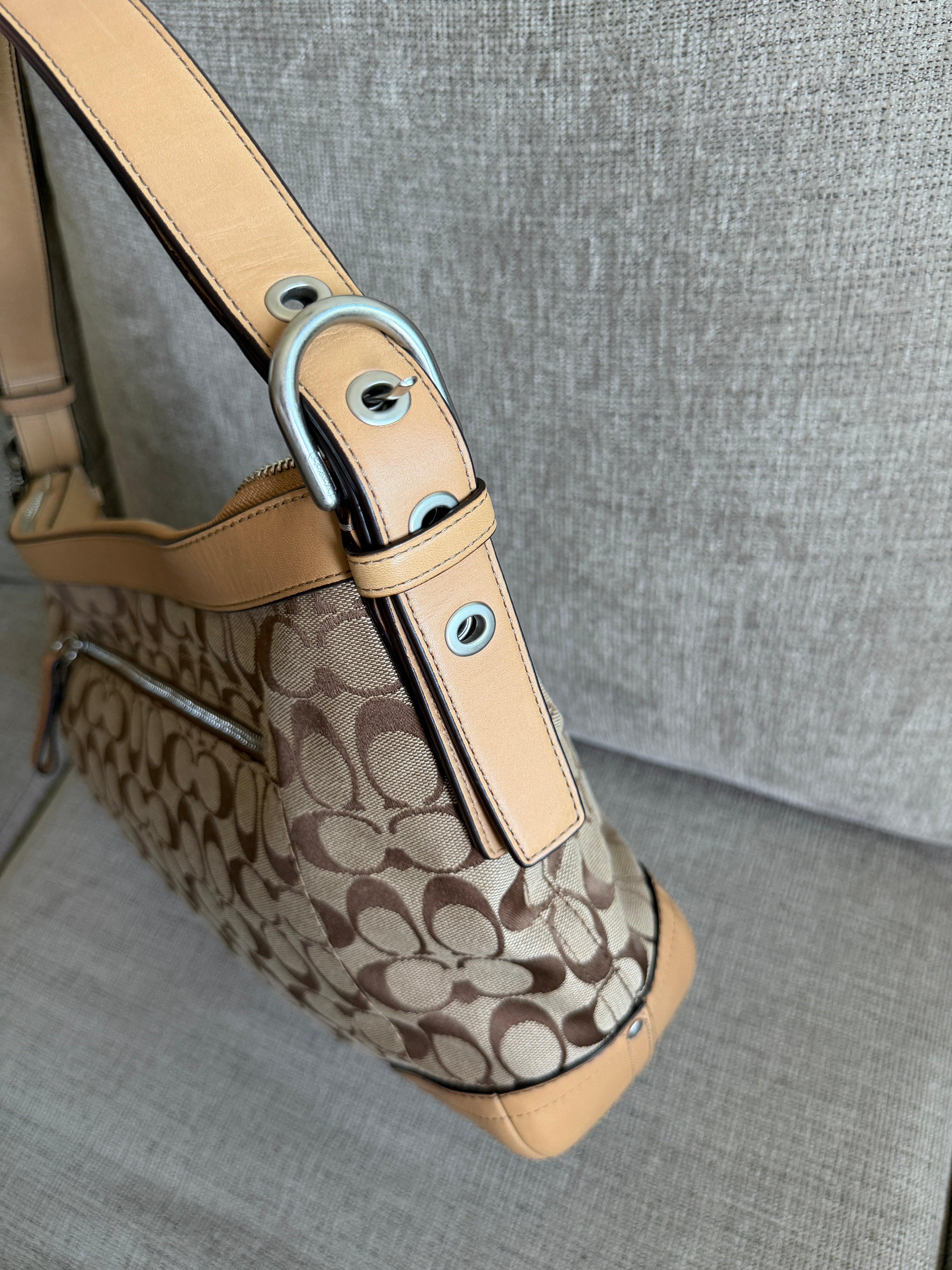 Coach Signature Canvas East West Convertible Crossbody/Shoulder Bag
