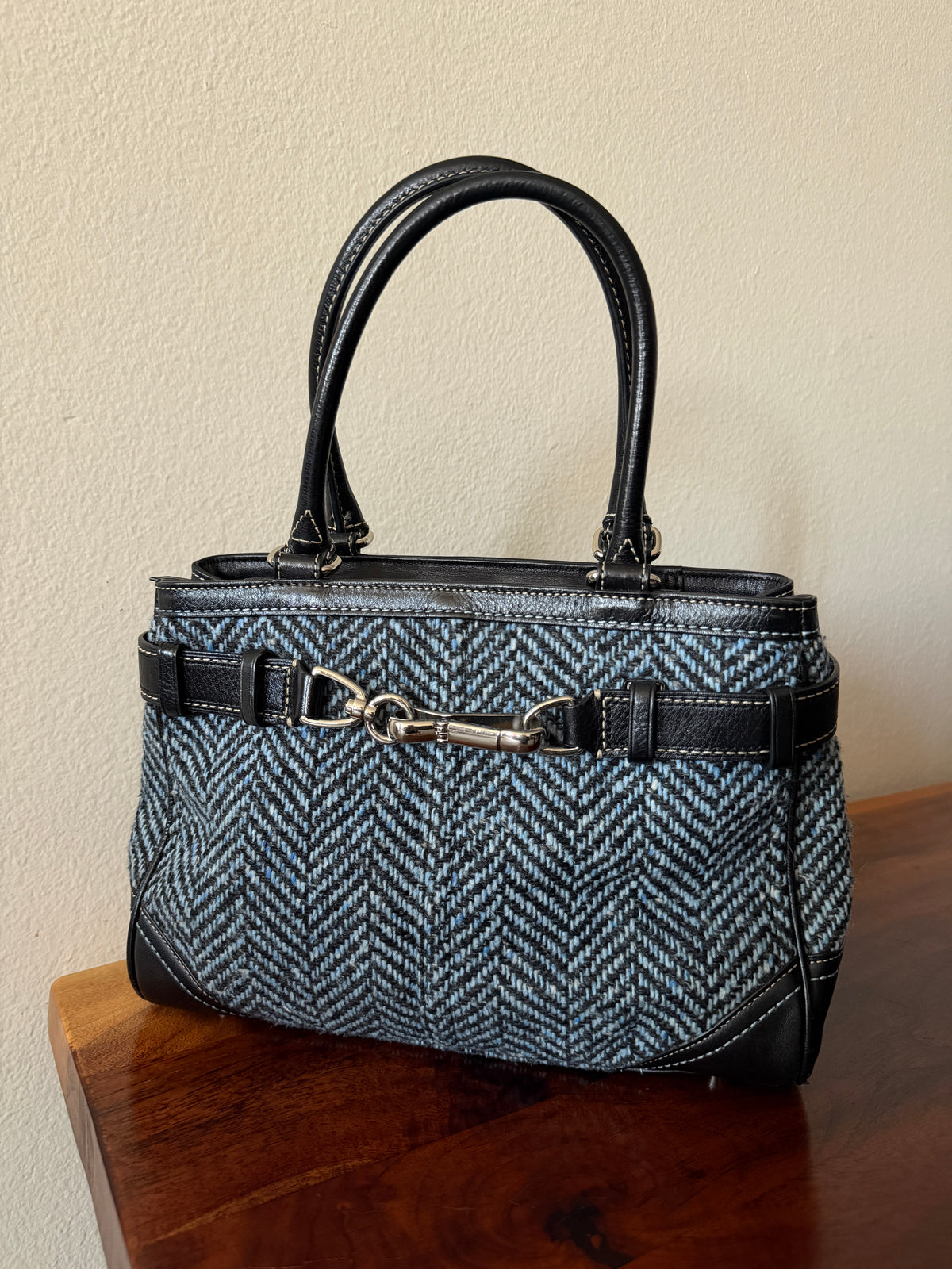 Coach Hampton Herringbone CarryAll Shoulder Bag