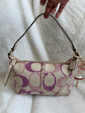 2008 Coach Pink/Purple Creme Linen Mini Bag