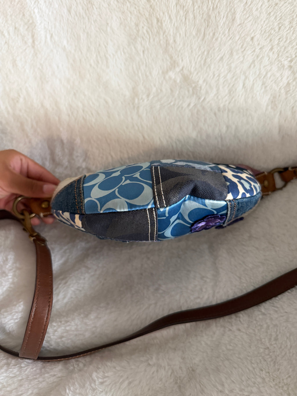 Coach Signature Patchwork Denim Swingpack