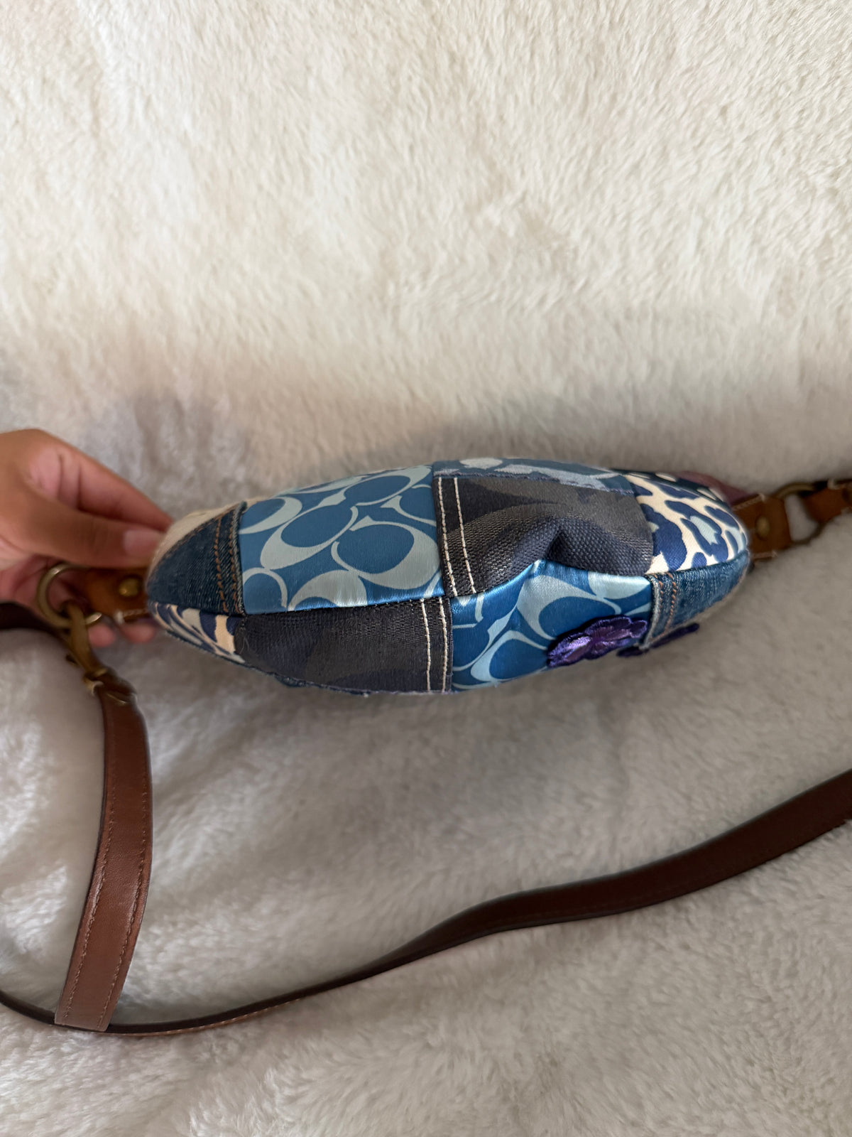 Coach Signature Patchwork Denim Swingpack