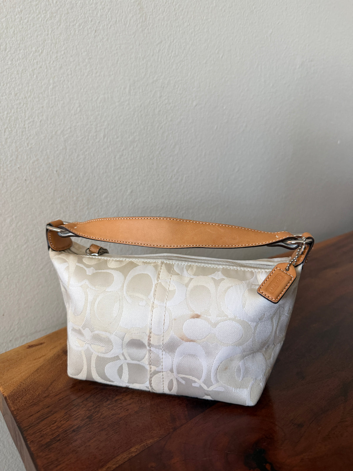 Vintage Coach Optic Signature Canvas Mini Handbag/Pouch
