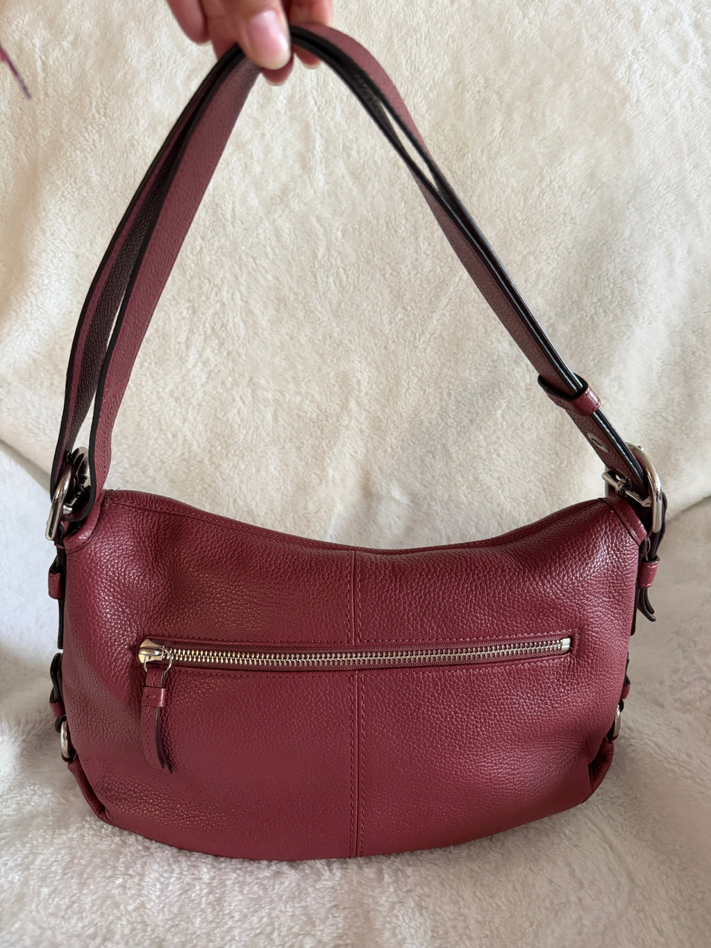 Coach Pebbled Flap Leather Shoulder Bag