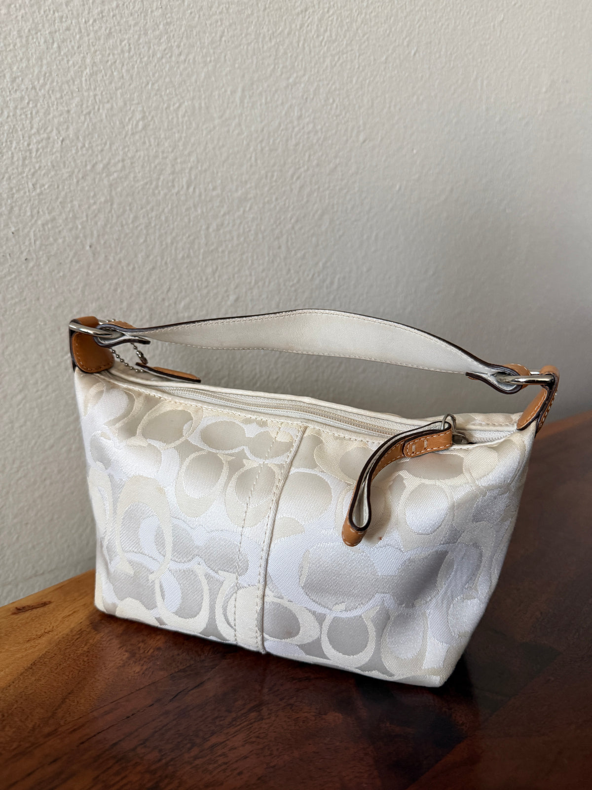 Vintage Coach Optic Signature Canvas Mini Handbag/Pouch