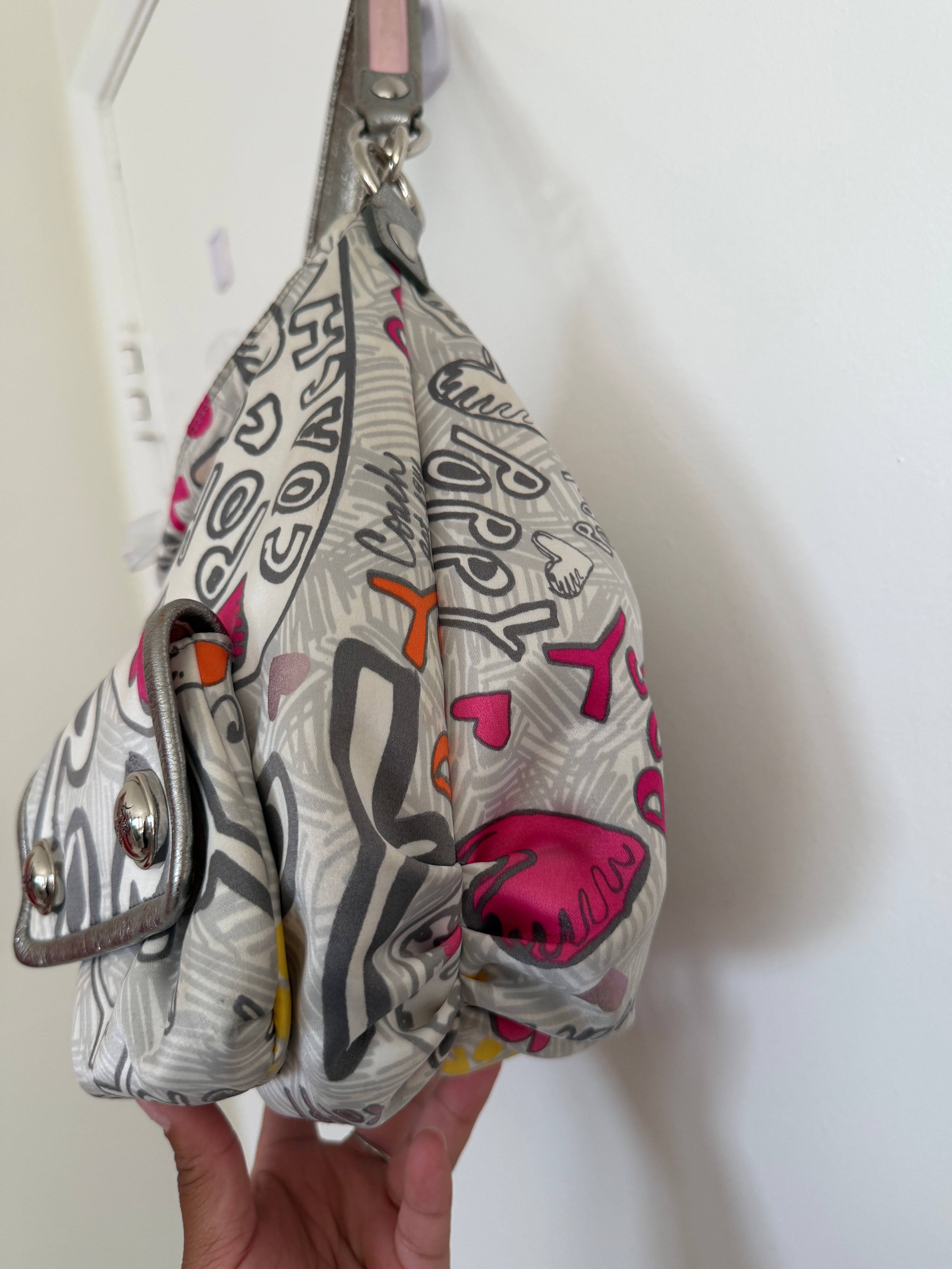 Y2K Coach Poppy Graffiti Hobo Shoulder Bag