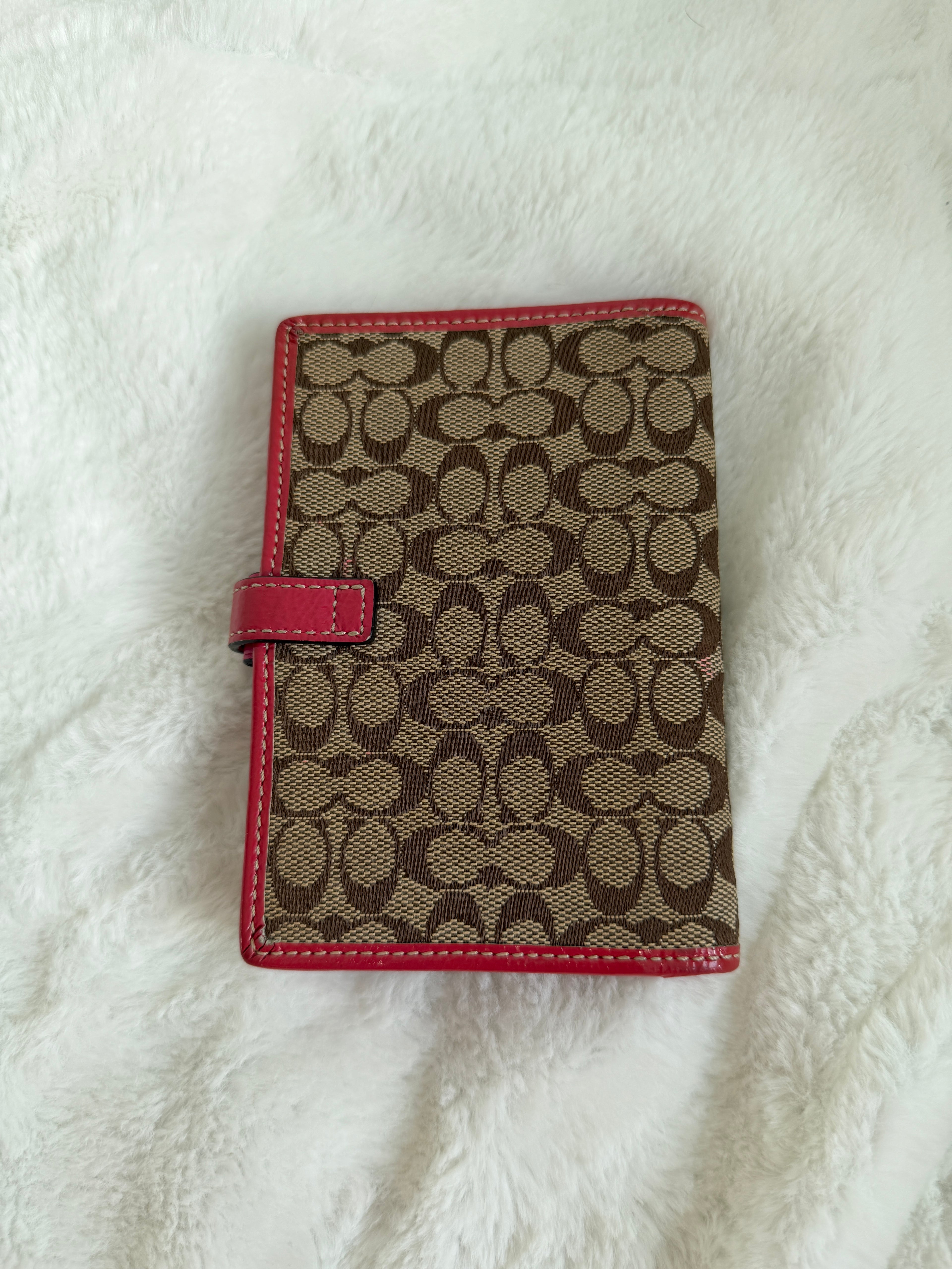 Vintage Coach Signature Canvas Passport Holder