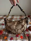 Coach Signature Canvas Carly Hobo Shoulder Bag