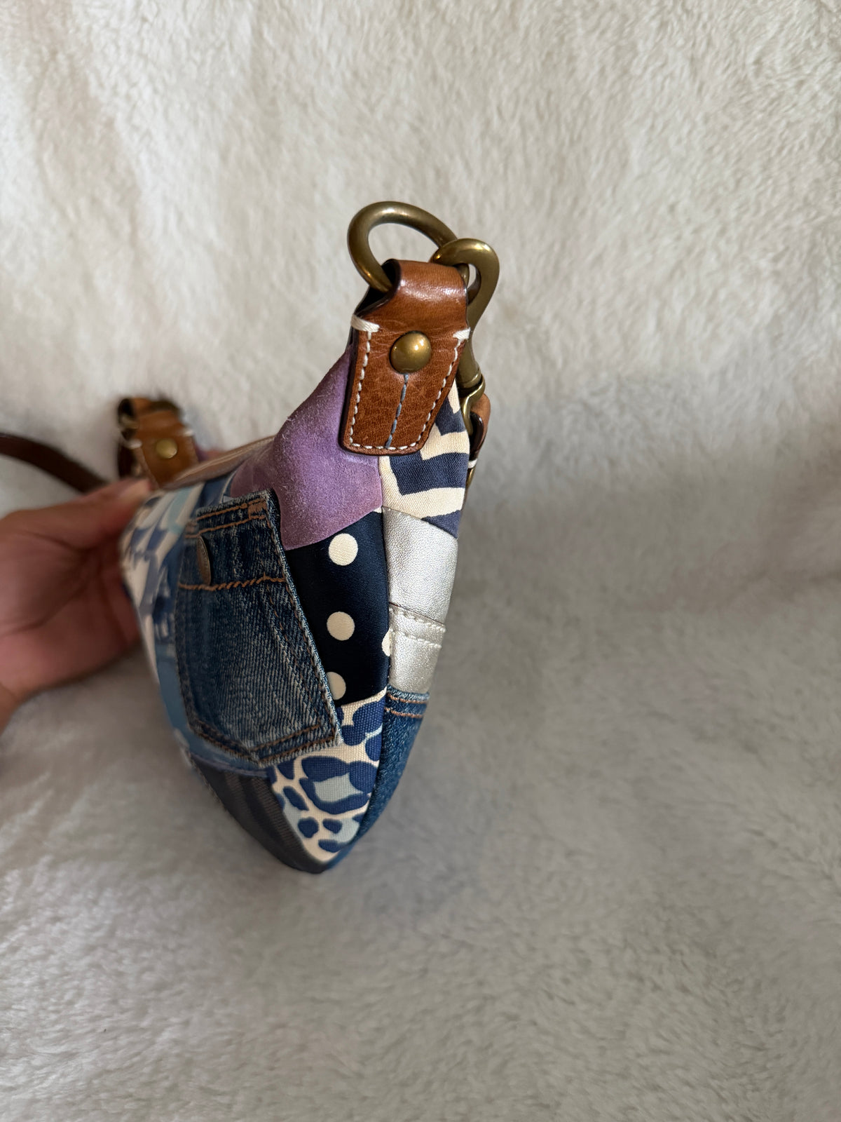Coach Signature Patchwork Denim Swingpack