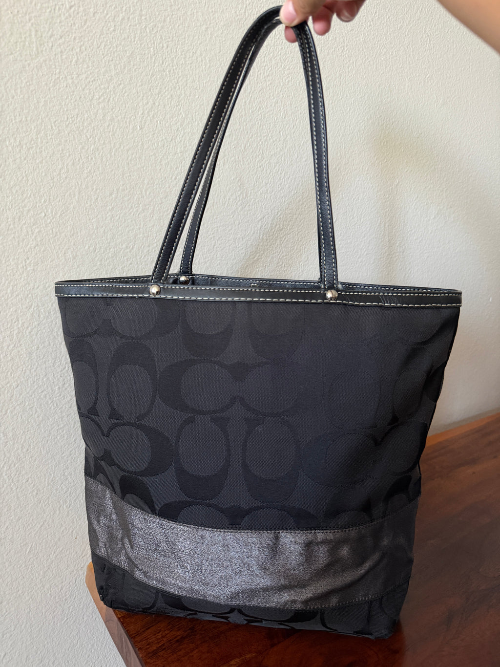 Y2K Coach Signature Canvas Reversible Large Tote Bag