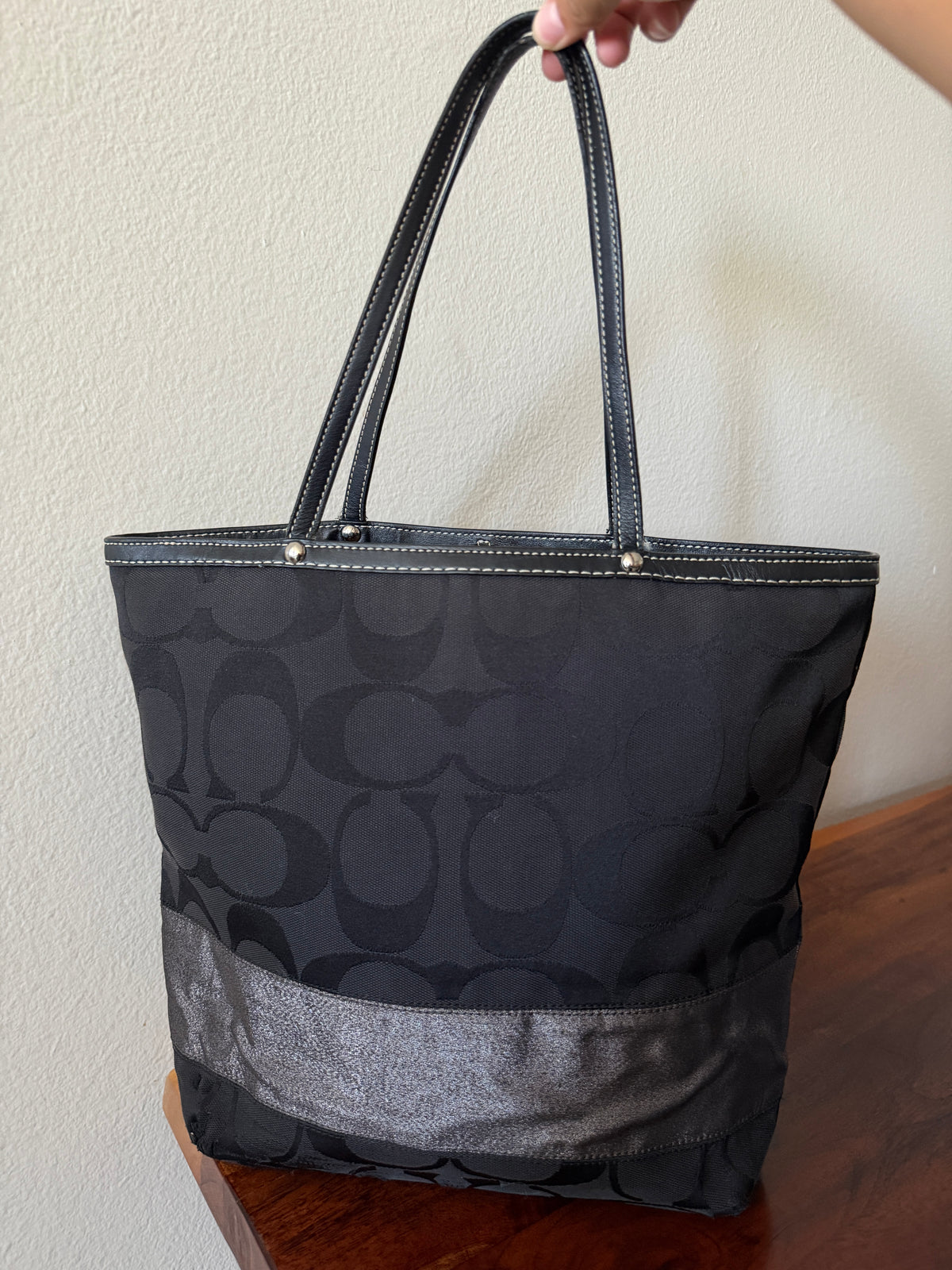 Y2K Coach Signature Canvas Reversible Large Tote Bag