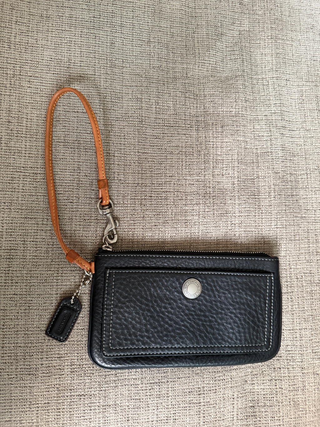 Coach Pebbled Leather Wristlet