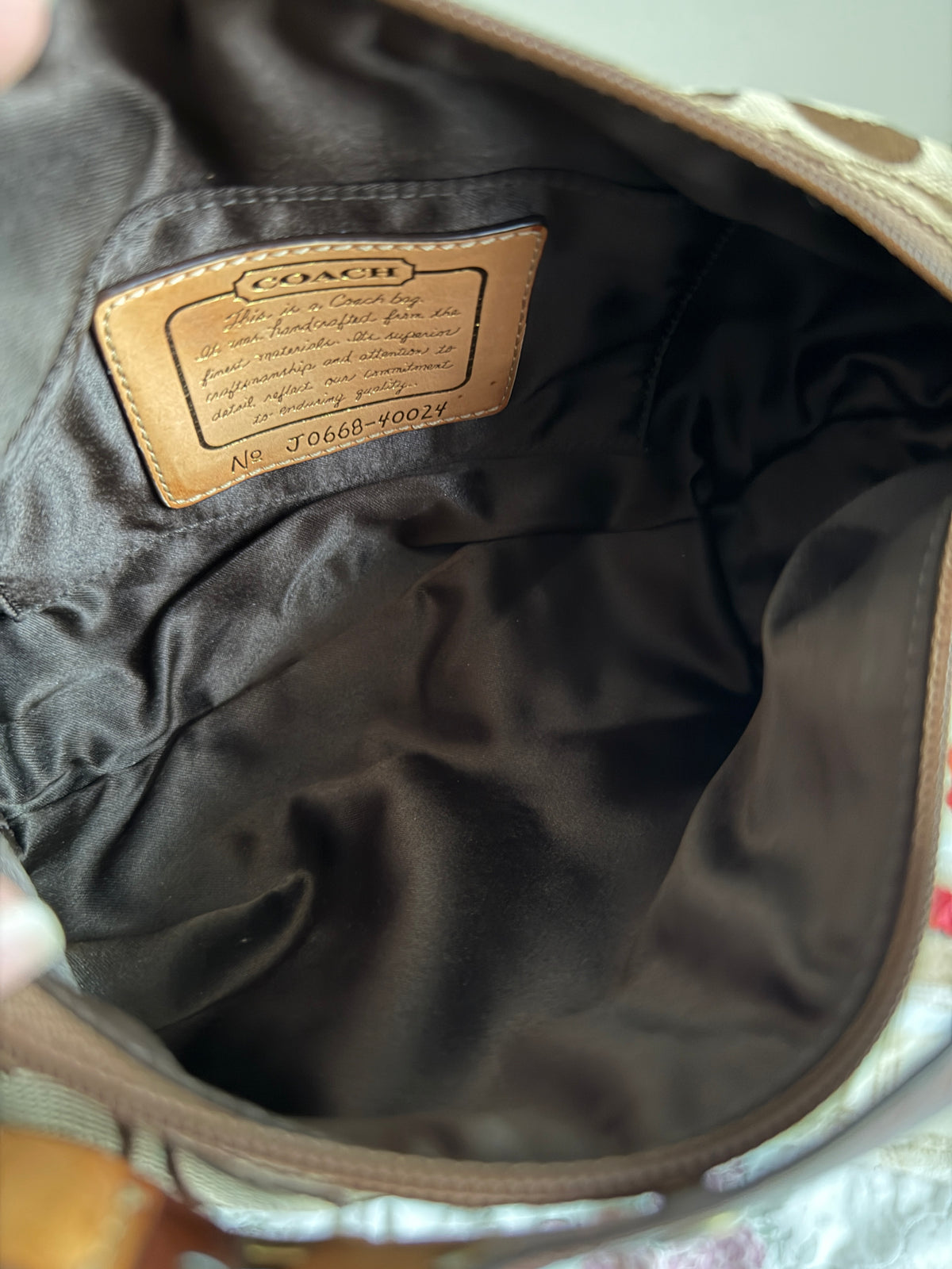 Vintage Coach Signature Canvas Mini Hobo Handbag