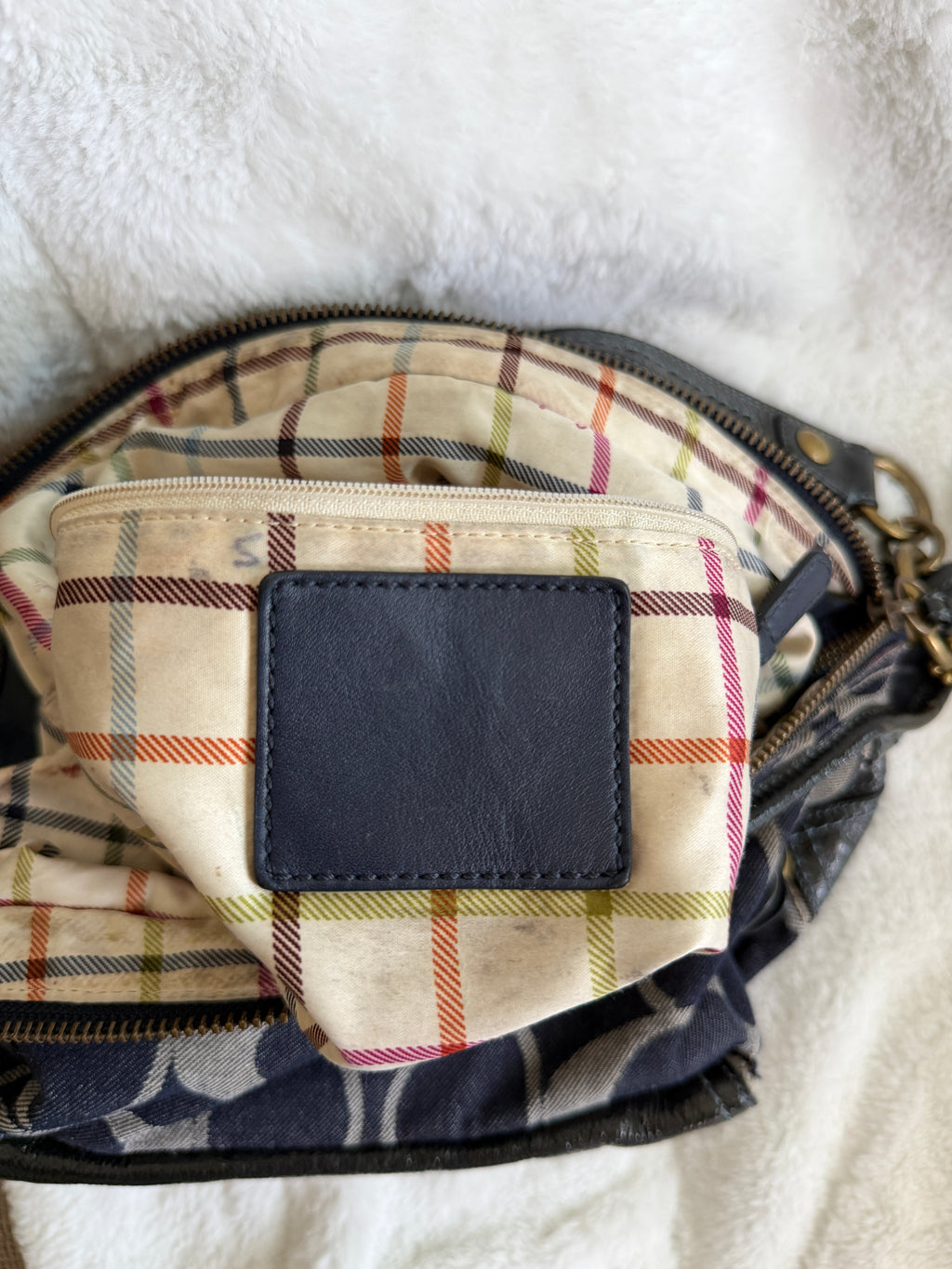 Coach Bleeker Signature Denim Hobo Shoulder Bag