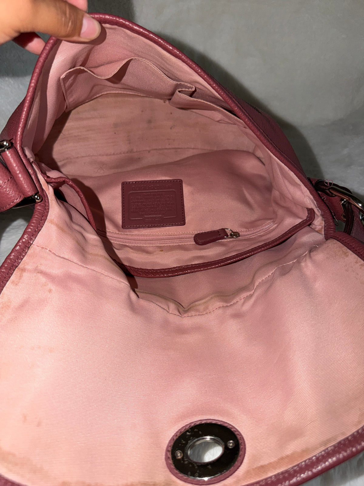 Coach Pebbled Flap Leather Shoulder Bag