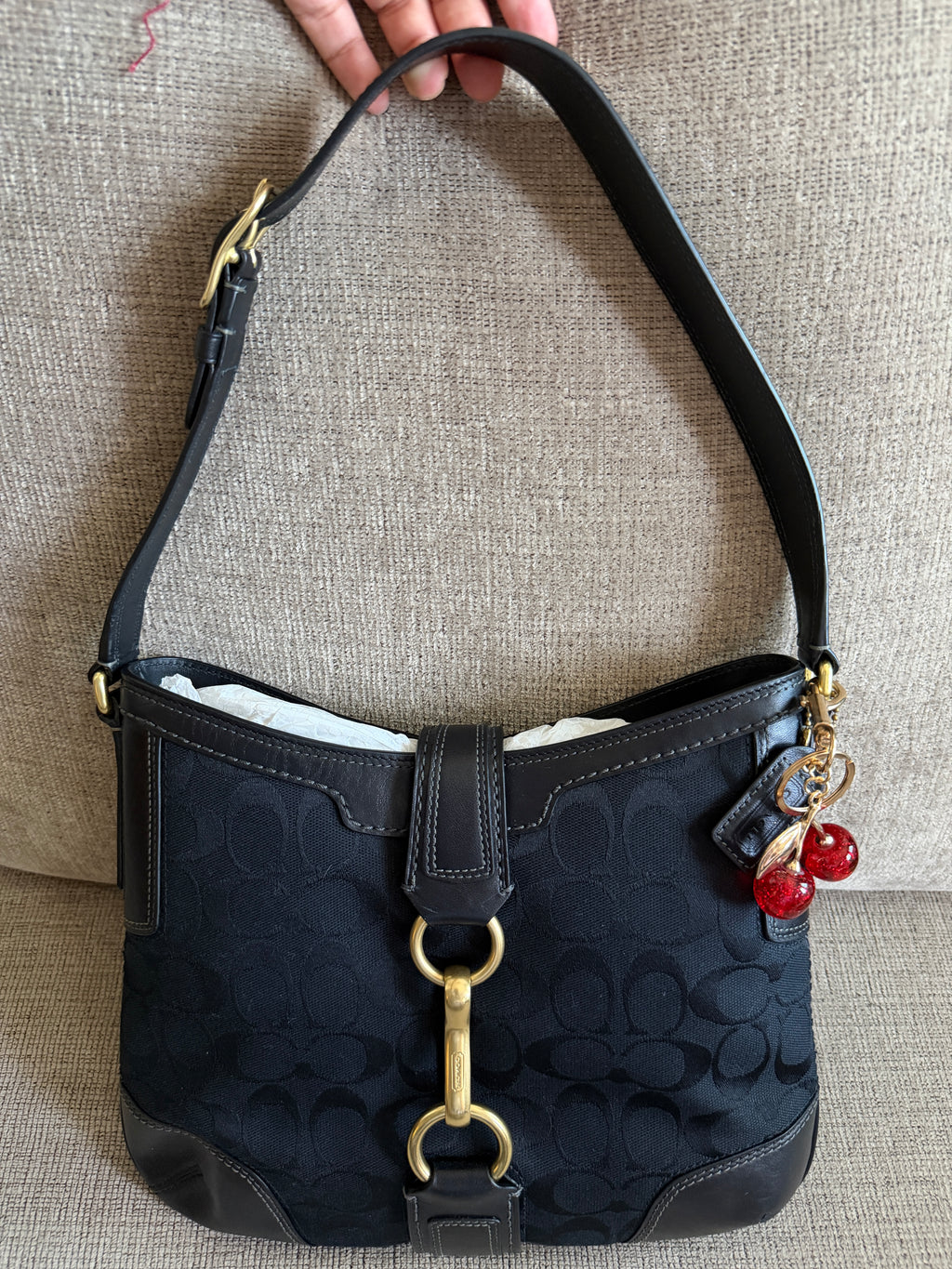 Coach Hampton Signature Canvas Shoulder Bag