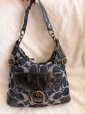 Coach Bleeker Signature Denim Hobo Shoulder Bag