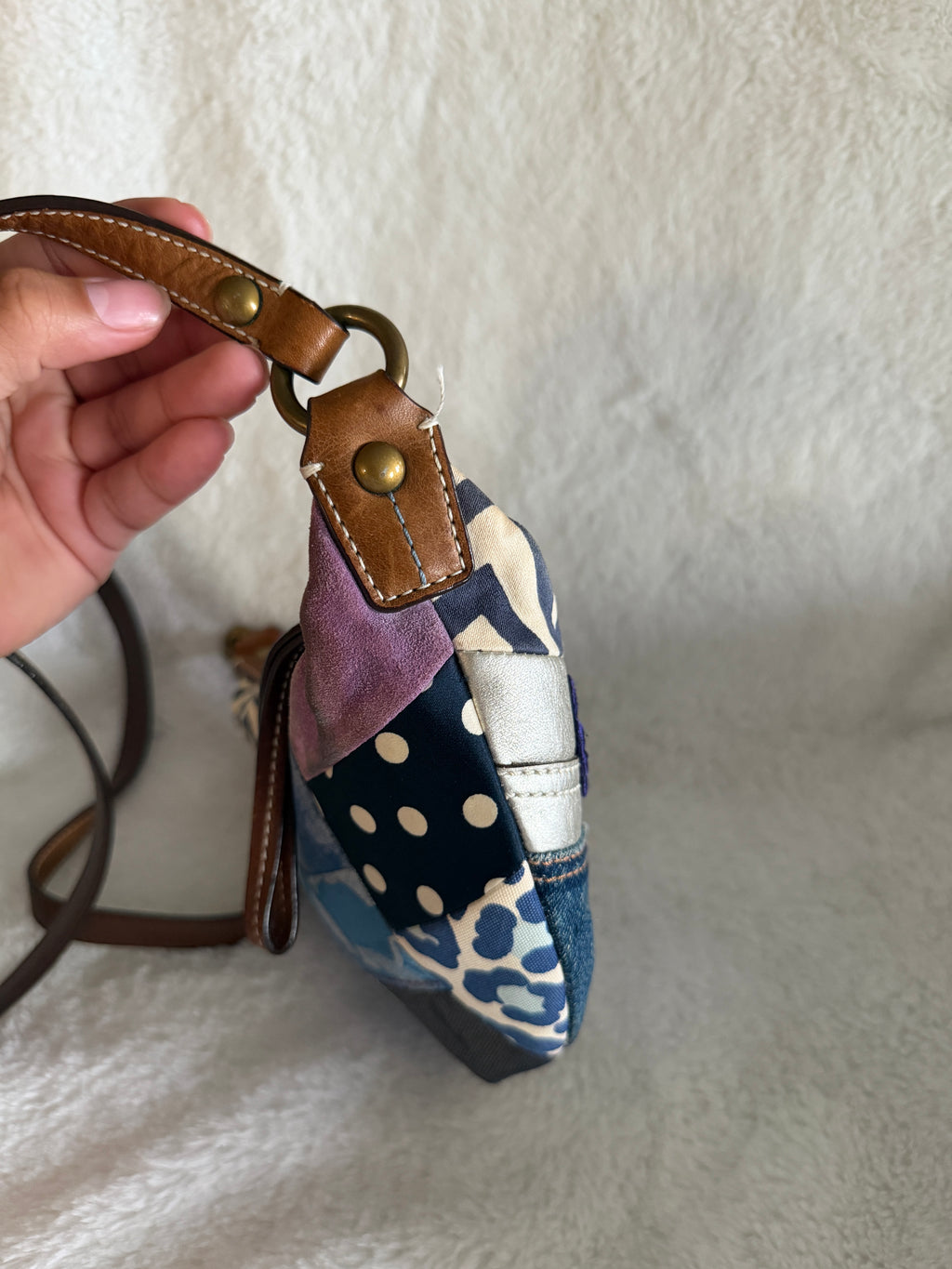 Coach Signature Patchwork Denim Swingpack