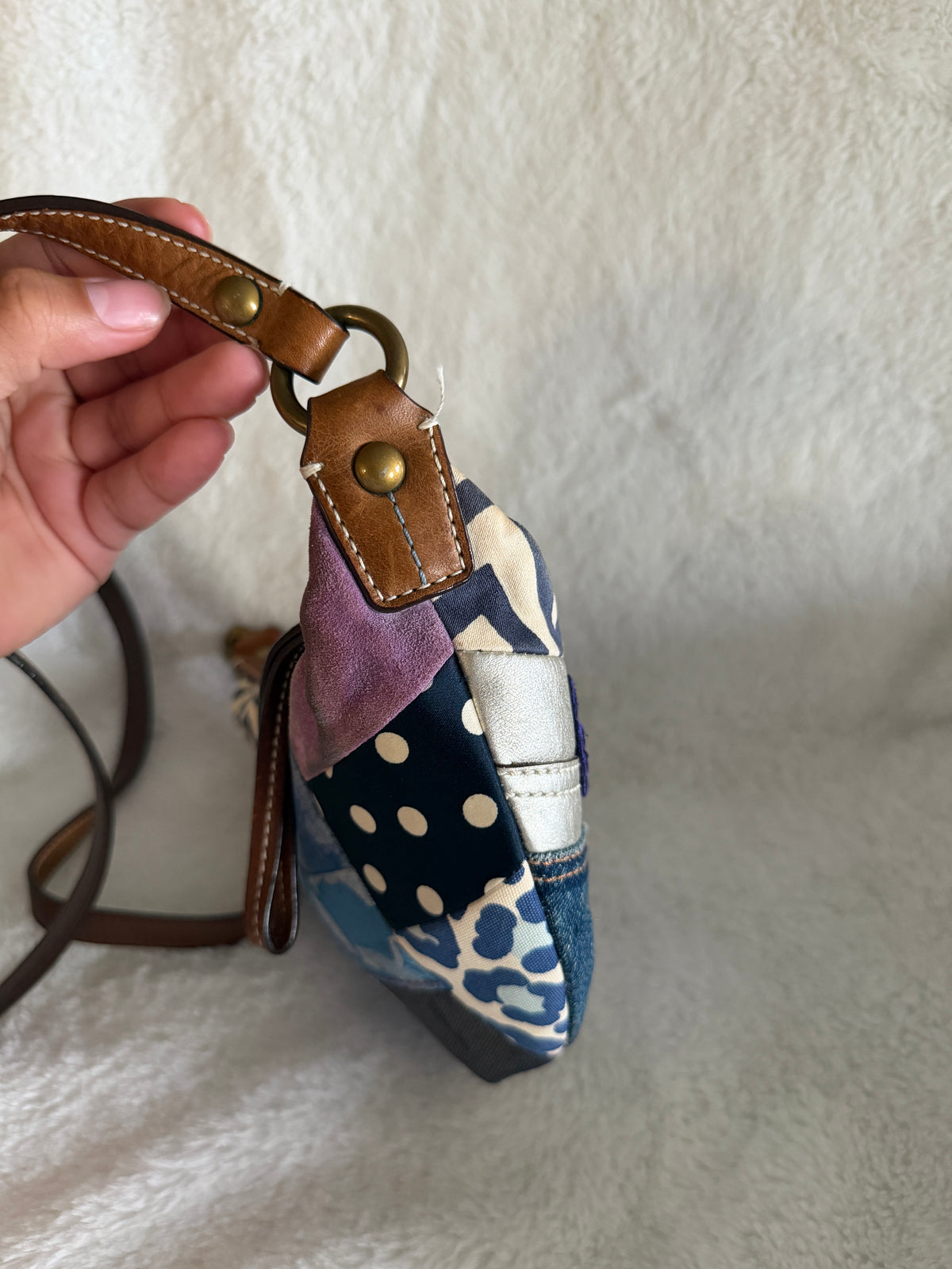Coach Signature Patchwork Denim Swingpack