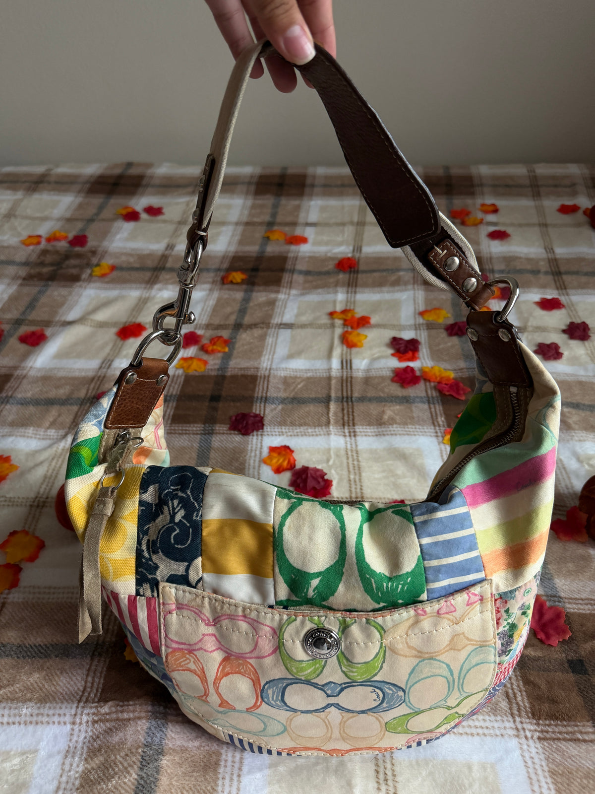 Coach Hamptons Patchwork Hobo Shoulder Bag