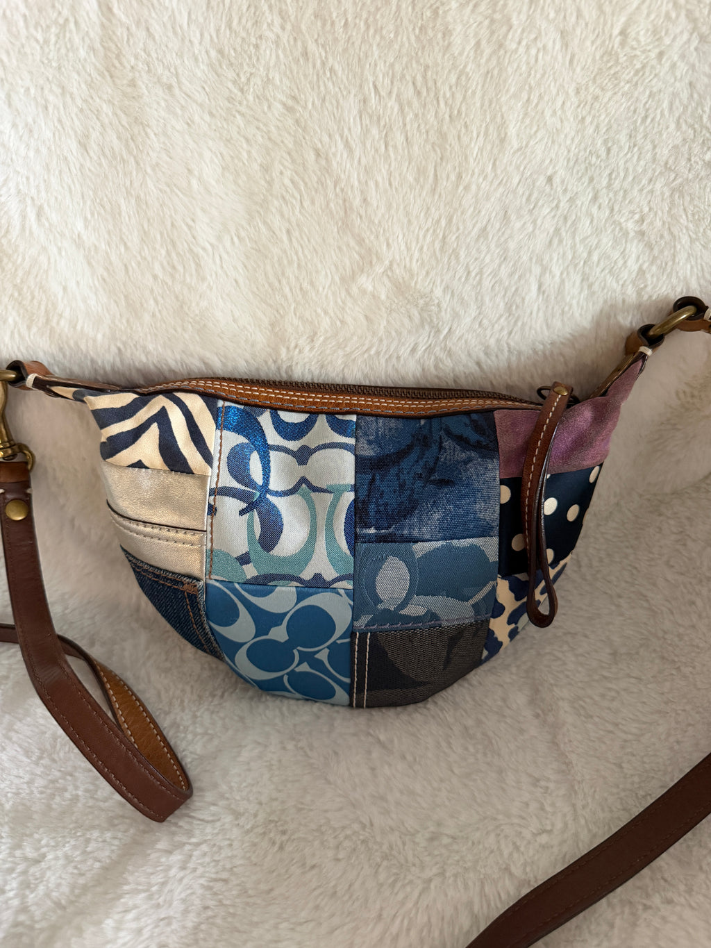 Coach Signature Patchwork Denim Swingpack