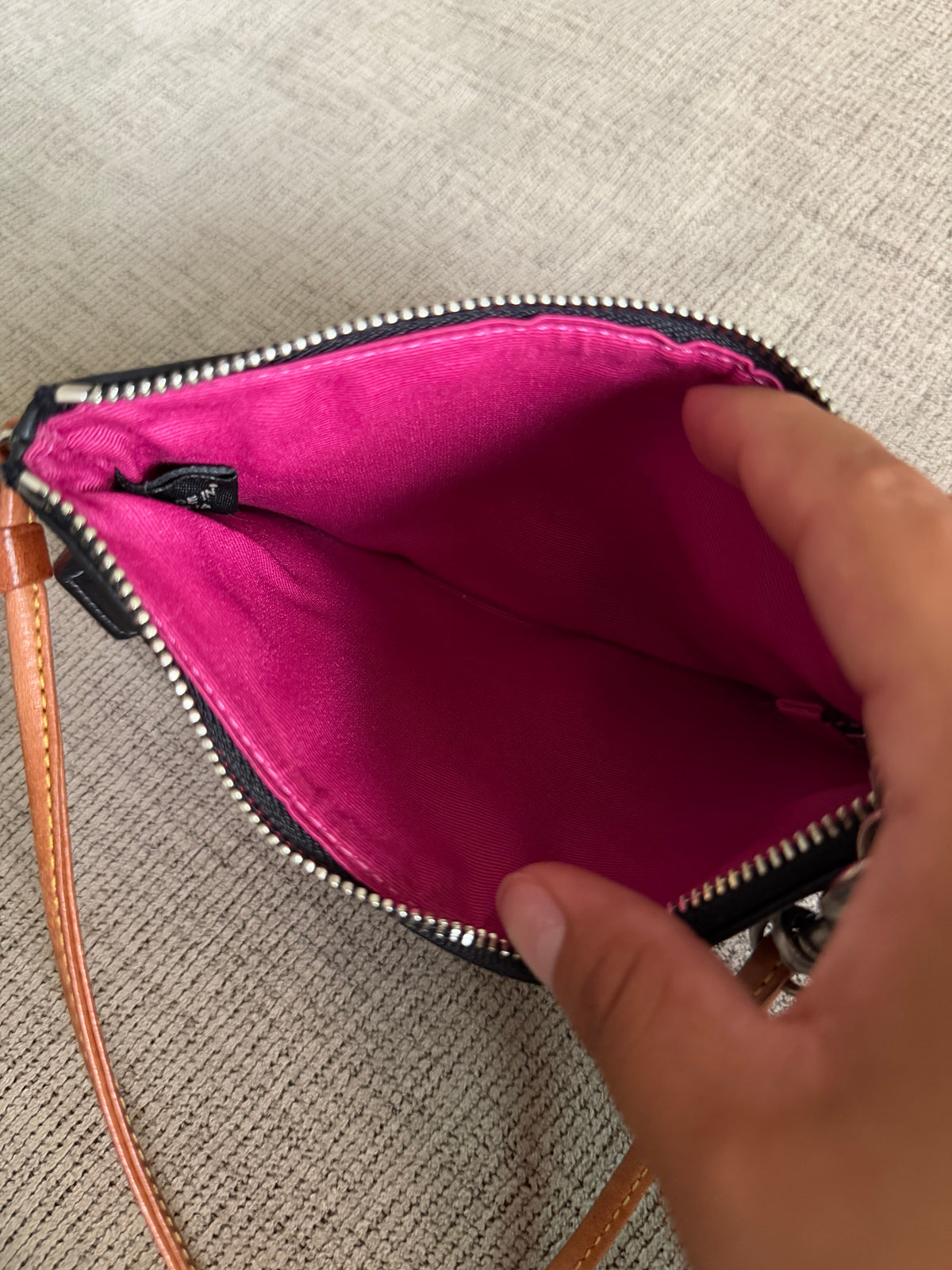 Coach Pebbled Leather Wristlet