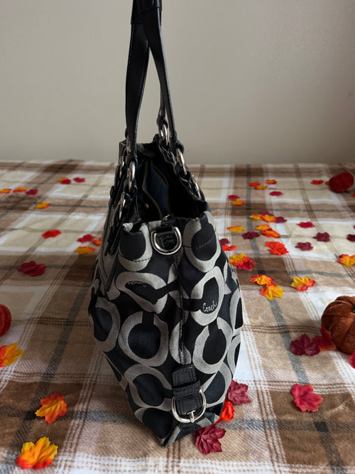 Coach Madison Op Art Signature Jacquard Tote/Shoulder Bag