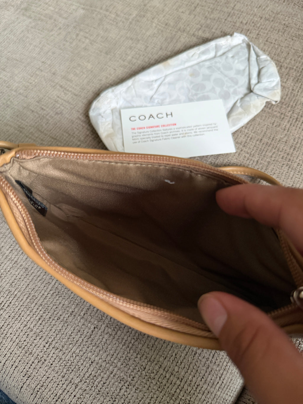 NWT Coach Signature Canvas Wristlet