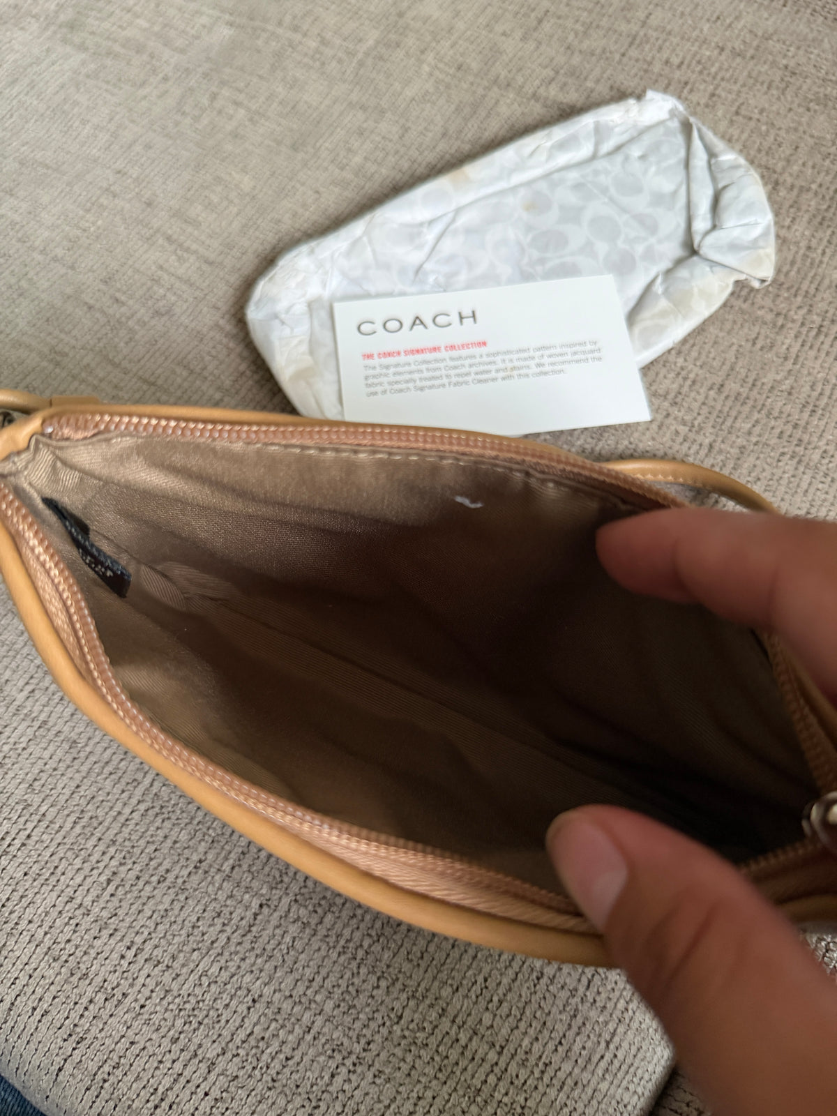 NWT Coach Signature Canvas Wristlet