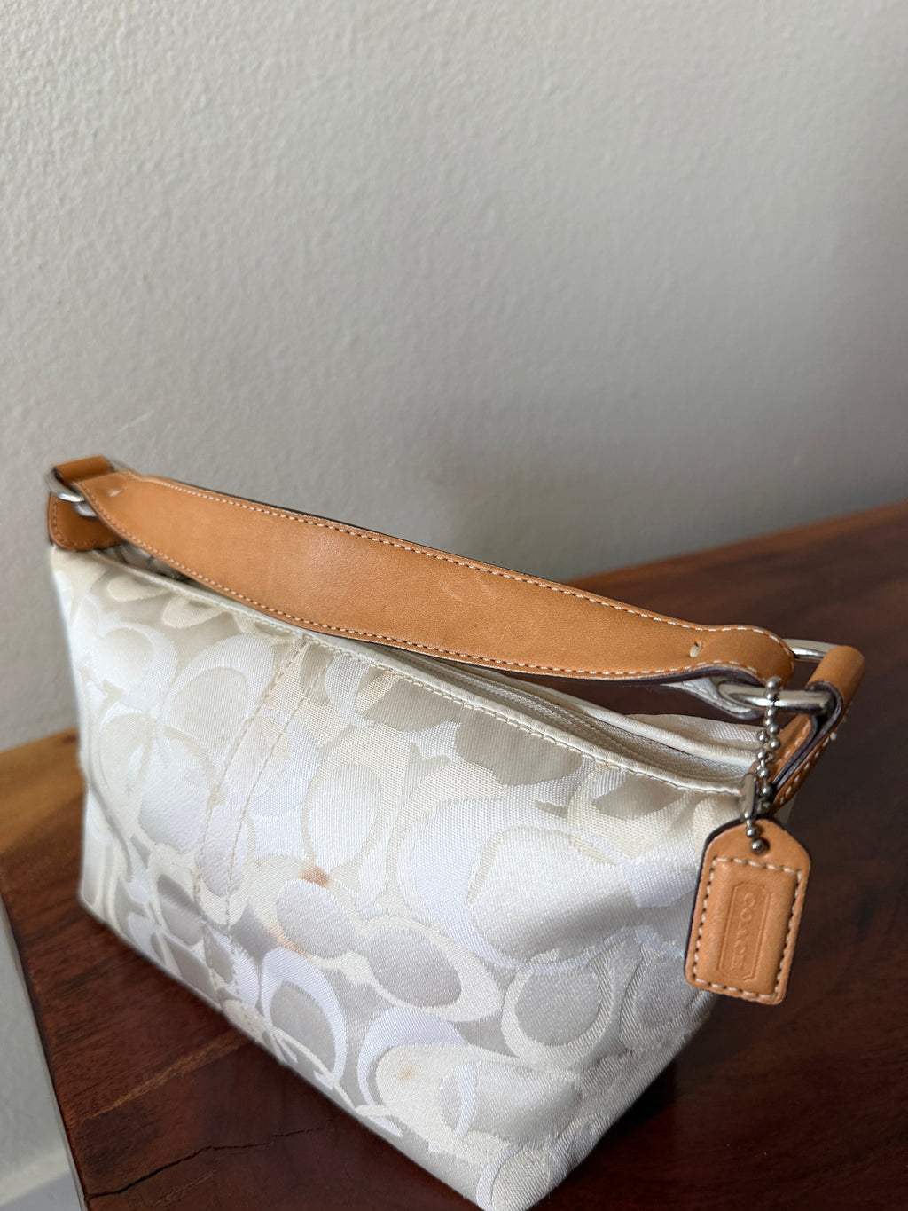 Vintage Coach Optic Signature Canvas Mini Handbag/Pouch
