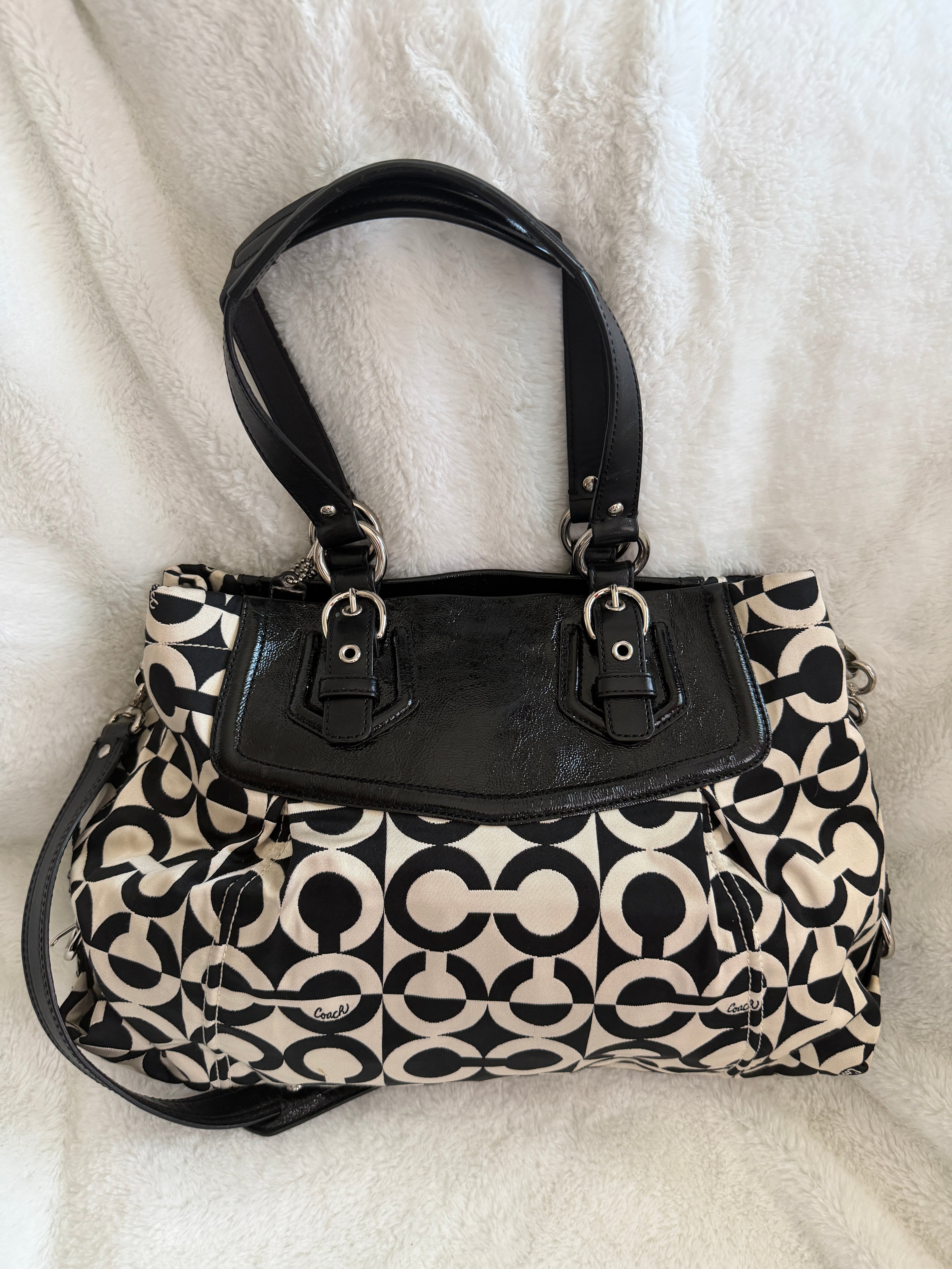 Coach Madison Op Art Carryall Satchel/Shoulder Bag
