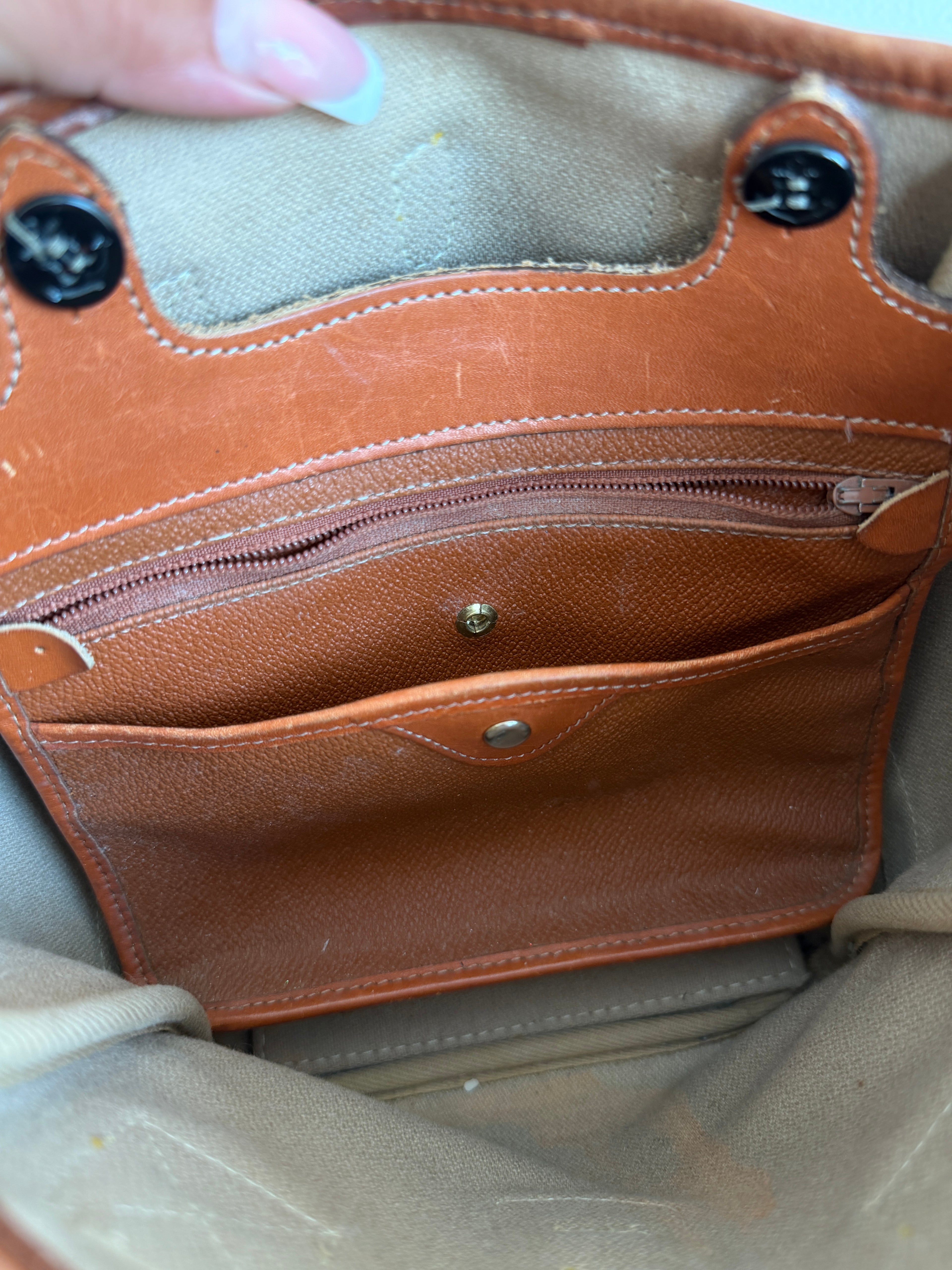 Vintage Dooney & Bourke Signature Heart Canvas Tote/Shoulder Bag