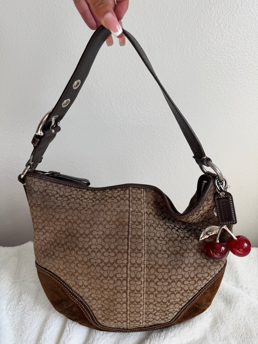 Vintage Coach Signature Hobo Shoulder Bag