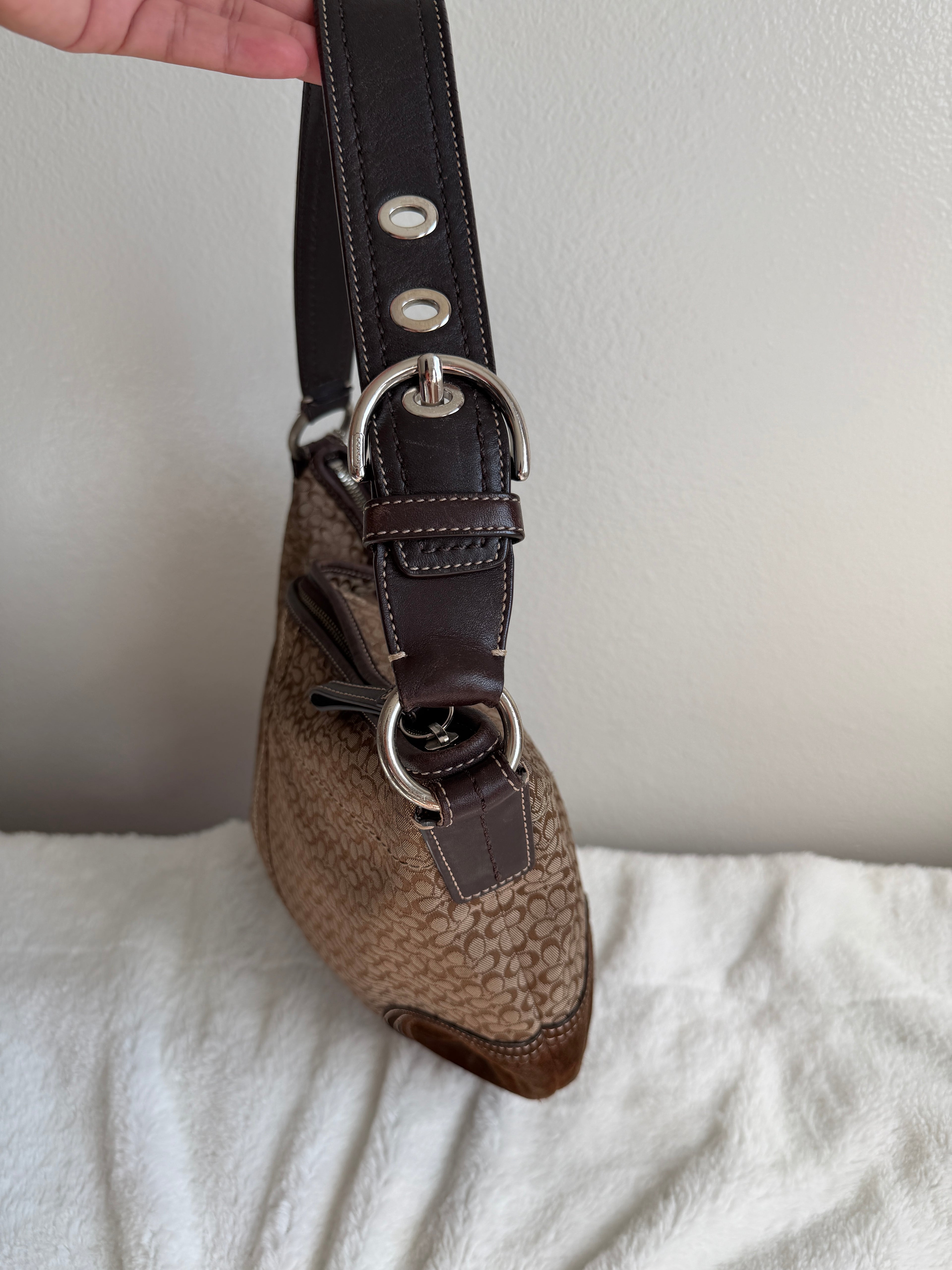 Vintage Coach Signature Hobo Shoulder Bag