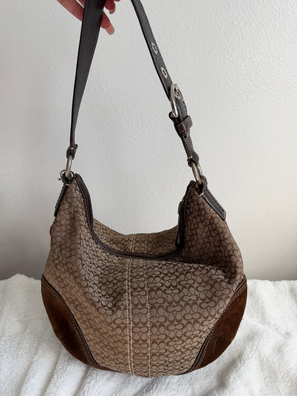 Vintage Coach Signature Hobo Shoulder Bag