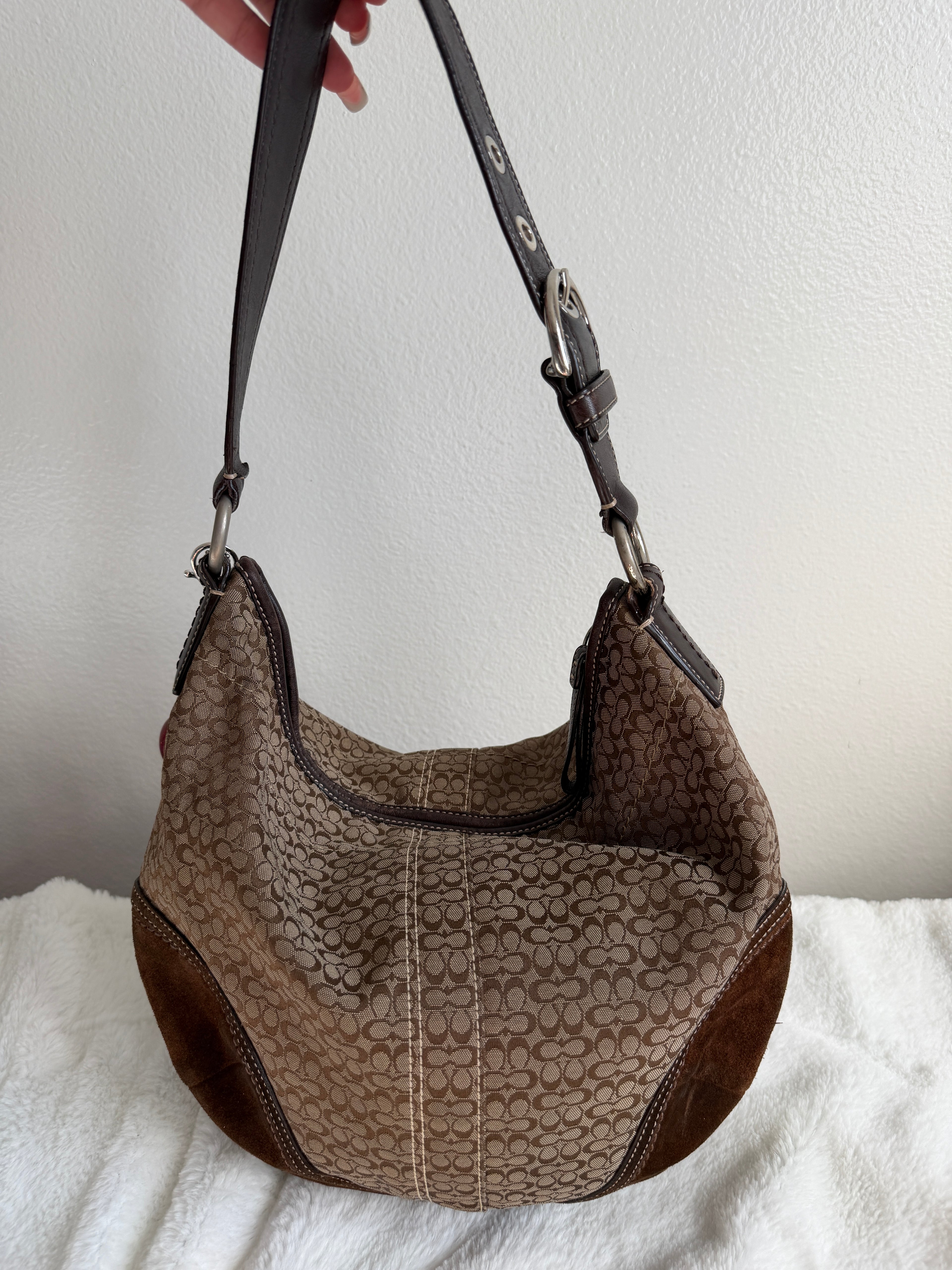 Vintage Coach Signature Hobo Shoulder Bag
