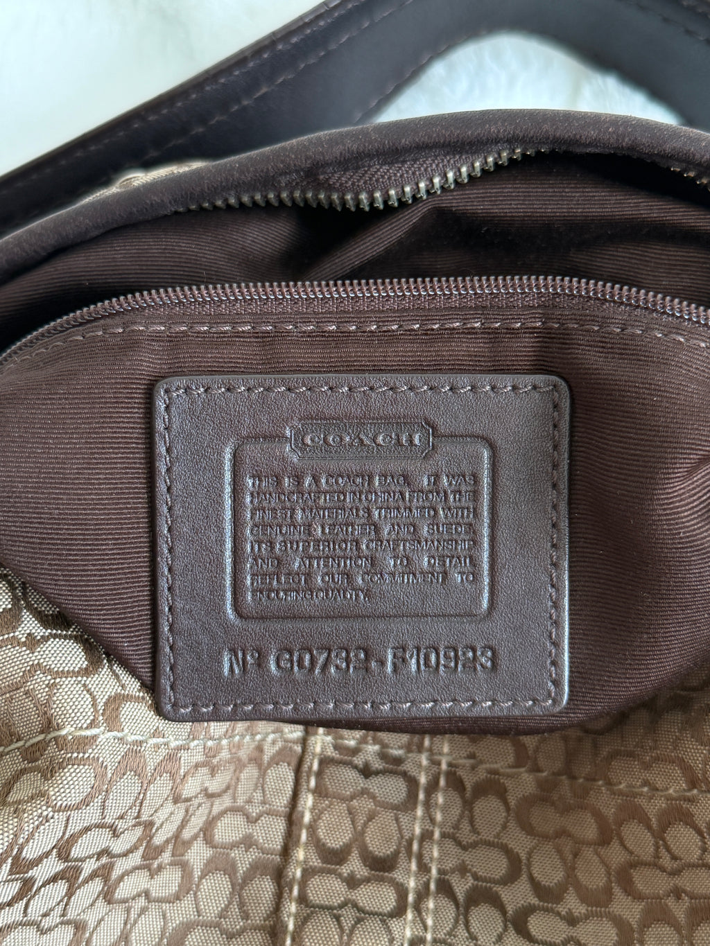 Vintage Coach Signature Hobo Shoulder Bag
